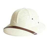Casco da midollo, Cappello di Paglia da Uomo a Tesa Larga Resistente al Sole con Decorazione Cintura, Cappello da Sole in Tessuto Traspirante con Sottogola Regolabile, Minatore da Esterno per Costume