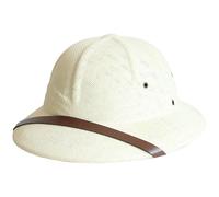 Casco da midollo, Cappello di Paglia da Uomo a Tesa Larga Resistente al Sole con Decorazione Cintura, Cappello da Sole in Tessuto Traspirante con Sottogola Regolabile, Minatore da Esterno per Es