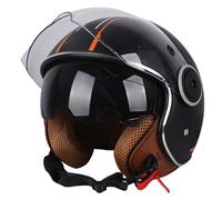 Casco Da Moto A Mezza Calotta Con Doppia Visiera, Modello Vintage Aperto Per Scooter E Ciclomotori, Copricapo Leggero Omologato ECE 22.06 Per Spostamenti Urbani. Q,55~62cm