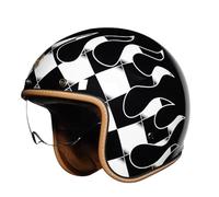 Casco da moto aperto 3/4 Caschi jet classici con visiera interna Leggero alla Adatto per biciclette scooter guida quotidiana Black lucido M/57-58cm