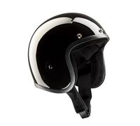 Casco da moto aperto BANDIT Jet Classic Nero Lucido Custom Biker Style Visiera inclusa Black Open Helmet JETGB
