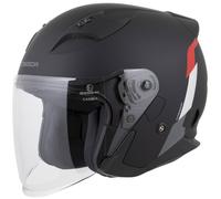 Casco da moto aperto Cassida Reflex 2.0 Safety nero opaco-rosso-grigio-argento riflettente M