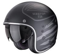 Casco da moto aperto Scorpion Belfast Dawg nero opaco-argento XS