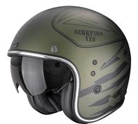 Casco da moto aperto Scorpion Belfast Dawg verde opaco S