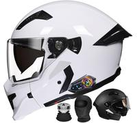 Casco Da Moto Apribile Con Bluetooth - Casco Da Moto Modulare Con Doppia Visiera - Doppio Microfono E Altoparlante Per Le Mani - Omologato ECE 2206 3,M/(57~58cm)