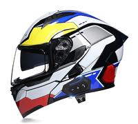 Casco Da Moto Bluetooth, Caschi Integrali Flip-Up, Casco Integrale Da Moto Per Uomo Certificato ECE, Casco Da Moto Unisex Leggero, Caschi Da Moto Per Uomo E Donna W,L (59-60CM)