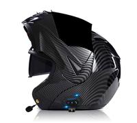 Casco Da Moto Bluetooth, Casco Integrale, Certificato ECE/DOT, Con Altoparlante E Microfono, Casco Con Visiera Integrale E Parasole, Casco Integrale Da Moto In Stile Retrò 3,M=57-58CM