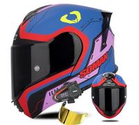 Casco Da Moto Bluetooth, Casco Modulare Integrale Apribile Con Interfono Bluetooth, Casco Con Doppia Visiera Omologato ECE 22.06 3,M/(57~58cm)