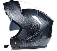 Casco da Moto Bluetooth Flip Up, Casco Modulare Omologato DOT/ece, Casco Antiurto con Doppia Visiera, Altoparlante Integrato, Microfono, J, XL(60~61CM)