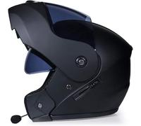 Casco da Moto Bluetooth Flip Up, Casco Modulare Omologato DOT/ece, Casco Antiurto con Doppia Visiera, Altoparlante Integrato, Microfono, G, XL(60~61CM)