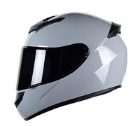 Casco da Moto,Casco Integrale da Uomo e da Donna personalità Cool Four Seasons HD Lens Electric Scooter Motorcycle Racing Helmet,Certificato ECE K,L=55~58cm