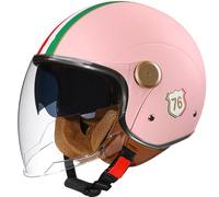 Casco Da Moto Con Doppio Specchio Mezzo Casco Retrò Mezzo Casco 3/4 Vari Stili Casco Quattro Stagioni, Casco Unisex Con Doppia Visiera, Casco Scooter Certificato ECE C2,58~59 L