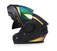 Casco da moto con visiera integrata apribile, certificato ECE, casco protettivo integrale con doppia visiera, casco da motocross per uomo e donna 3,L=59-60CM