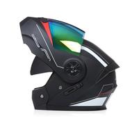 Casco da moto con visiera integrata apribile, certificato ECE, casco protettivo integrale con doppia visiera, casco da motocross per uomo e donna 1,M=57-58CM