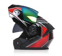 Casco da moto con visiera integrata apribile, certificato ECE, casco protettivo integrale con doppia visiera, casco da motocross per uomo e donna 4,S=55-56CM