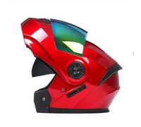 Casco da moto con visiera integrata apribile, certificato ECE, casco protettivo integrale con doppia visiera, casco da motocross per uomo e donna 9,M=57-58CM