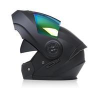 Casco da moto con visiera integrata apribile, certificato ECE, casco protettivo integrale con doppia visiera, casco da motocross per uomo e donna 10,L=59-60CM