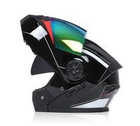 Casco da moto con visiera integrata apribile, certificato ECE, casco protettivo integrale con doppia visiera, casco da motocross per uomo e donna 2,S=55-56CM