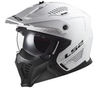 Casco da moto da trial LS2 OF606 Drifter Bianco pieno XL
