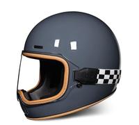 Casco da moto DOT Caschi retrò per adulti Leggeri Traspiranti Omologati per la circolazione su strada Design ventilato Adatti per la guida di moto da corsa Grigio M/57-58cm