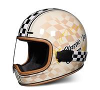 Casco da moto DOT Caschi retrò per adulti Leggeri Traspiranti Omologati per la circolazione su strada Design ventilato Adatti per la guida di moto da corsa Beige M/57-58cm