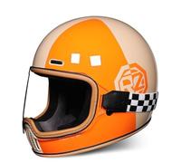 Casco da moto DOT Caschi retrò per adulti Leggeri Traspiranti Omologati per la circolazione su strada Design ventilato Adatti per la guida di moto da corsa Giallo XXL/63-64cm