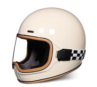 Casco da moto DOT Caschi retrò per adulti Leggeri Traspiranti Omologati per la circolazione su strada Design ventilato Adatti per la guida di moto da corsa Beige L/59-60cm
