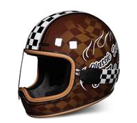 Casco da moto DOT Caschi retrò per adulti Leggeri Traspiranti Omologati per la circolazione su strada Design ventilato Adatti per la guida di moto da corsa Marrone XXL/63-64cm