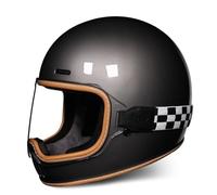 Casco da moto DOT Caschi retrò per adulti Leggeri Traspiranti Omologati per la circolazione su strada Design ventilato Adatti per la guida di moto da corsa Argento XL/61-62cm