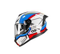 Casco da moto DOT integrale leggero 1400 g con sistema di ventilazione Caschi da motorbike Visiera parasole nascosta Antiappannamento Imbottitura rimovibile Uomo Donna Blu L/59-60cm
