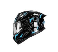 Casco da moto DOT integrale leggero 1400 g con sistema di ventilazione Caschi da motorbike Visiera parasole nascosta Antiappannamento Imbottitura rimovibile Uomo Donna Black M/57-58cm