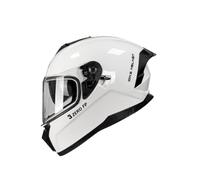 Casco da moto DOT integrale leggero 1400 g con sistema di ventilazione Caschi da motorbike Visiera parasole nascosta Antiappannamento Imbottitura rimovibile Uomo Donna Bianco XXL/63-64cm