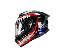 Casco da moto DOT integrale leggero 1400 g con sistema di ventilazione Caschi da motorbike Visiera parasole nascosta Antiappannamento Imbottitura rimovibile Uomo Donna Rosso M/57-58cm