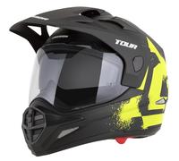 Casco da moto enduro Cassida Tour 2.0 Crew nero opaco-giallo fluo 2XL