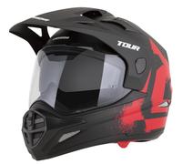 Casco da moto enduro Cassida Tour 2.0 Crew nero opaco-rosso L