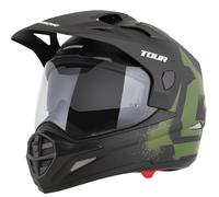 Casco da moto enduro Cassida Tour 2.0 Crew nero opaco-verde scuro 2XL