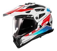 Casco da moto Enduro LS2 MX702 PIONEER II NAMIB bianco-blu-rosso 2XL