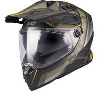 Casco da moto enduro MT Track SV Questor B6 nero opaco-verde-marrone-giallo fluo 2XL