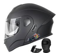 Casco da moto flip-up Bluetooth dal design modulare, integrale con doppia visiera, microfono antirumore, certificato ECE, fodera traspirante e confortevole, ideale for scooter, cruiser e moto da turis