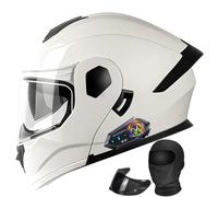 Casco da moto flip-up Bluetooth dal design modulare, integrale con doppia visiera, microfono antirumore, certificato ECE, fodera traspirante e confortevole, ideale for scooter, cruiser e moto da turis