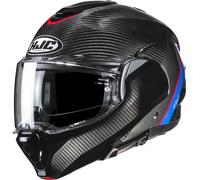 Casco da moto flip-up HJC F100 Carbon Stan MC21 nero-blu-rosso S