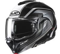 Casco da moto flip-up HJC F100 Reff MC21 nero-argento-bianco 2XL