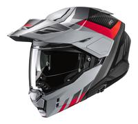 Casco da moto flip-up HJC i80 Imes MC1SF grigio-nero-rosso M