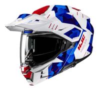 Casco da moto flip-up HJC i80 Roki MC21 bianco-blu-rosso S