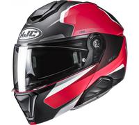 Casco da moto flip-up HJC i91 Felio MC1SF nero-rosso-bianco L