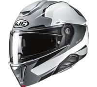 Casco da moto flip-up HJC i91 Felio MC5 grigio-bianco M