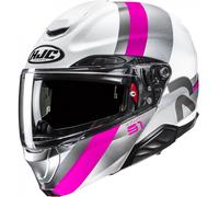 Casco da moto flip-up HJC RPHA 91 Fensh MC8 bianco-argento-rosa M