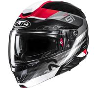 Casco da moto flip-up HJC RPHA 91 Madal MC1 nero-grigio-rosso XS