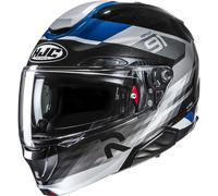 Casco da moto flip-up HJC RPHA 91 Madal MC2 nero-grigio-blu XL