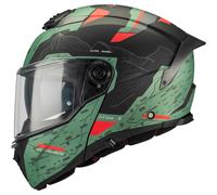 Casco da moto flip-up MT Atom 2 SV Highlands C6 verde-nero-rosso opaco L